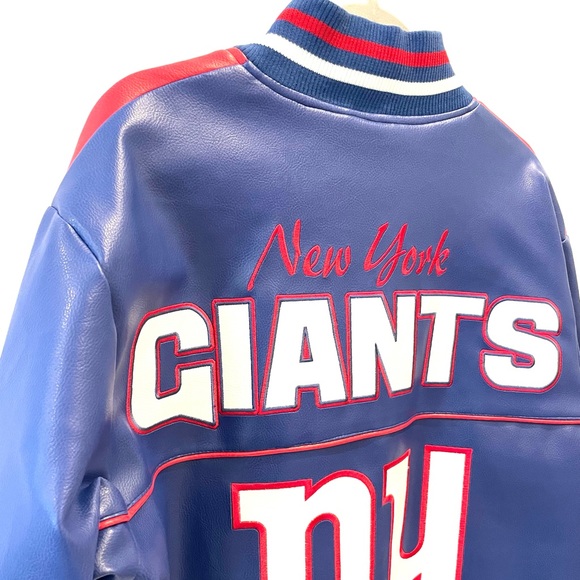 New York Giants Leather Bomber Jacket Size Small - Picture 5 of 13